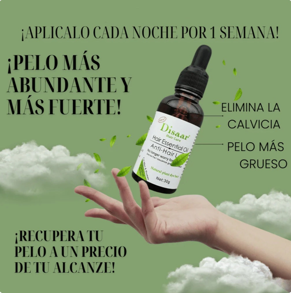 ACEITE ANTICAIDA Y CRECIMIENTO CAPILAR + SHAMPOO DISAAR DE REGALO🎁