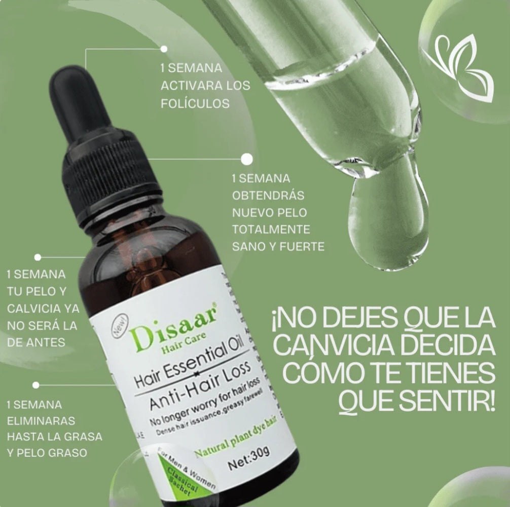 ACEITE ANTICAIDA Y CRECIMIENTO CAPILAR + SHAMPOO DISAAR DE REGALO🎁